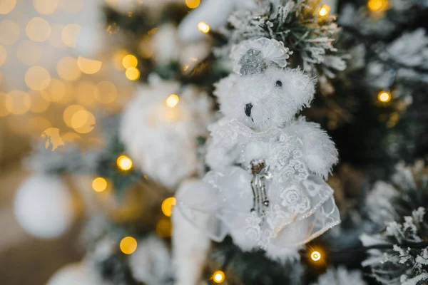 Weihnachtsspielzeug Weihnachtsbaum Aus Nächster Nähe — Stockfoto