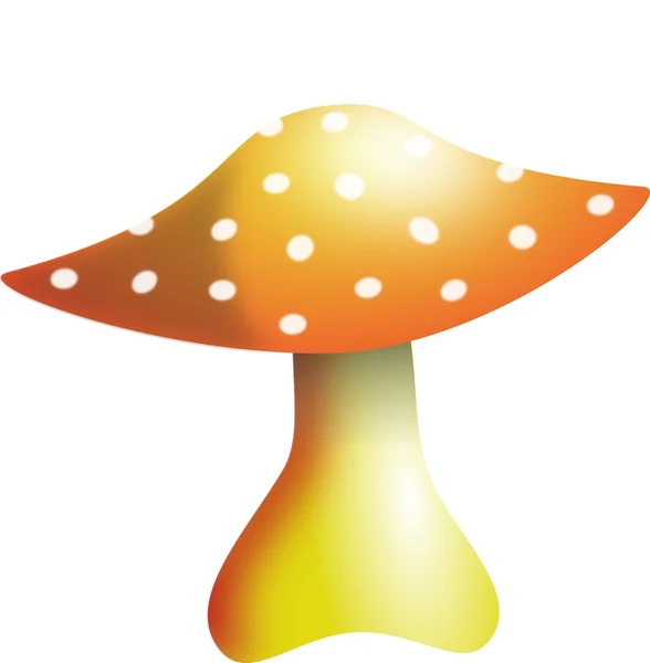 Orange mushroom with white dots — Stock Vector