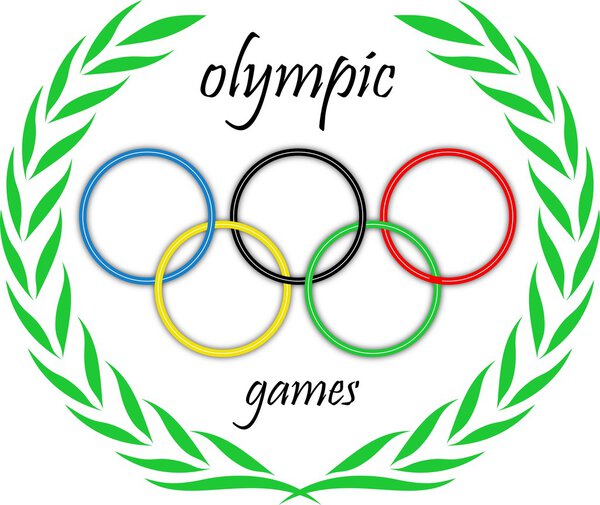 Olympic rings with leaves