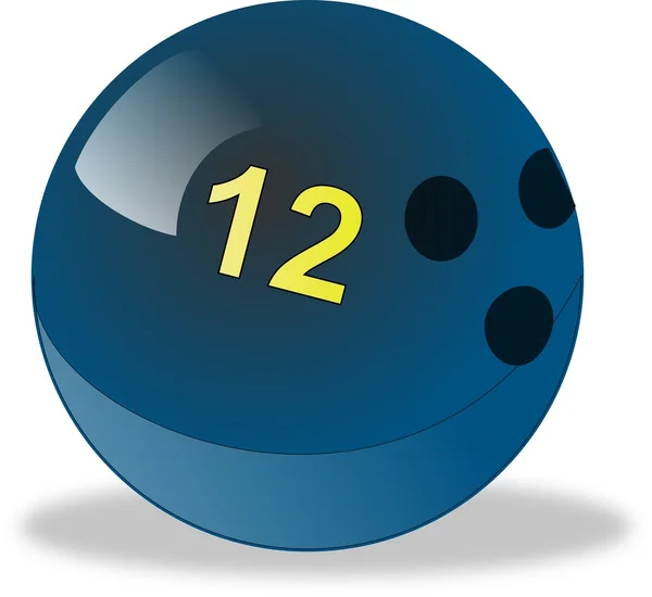 Blue bowlingball number 12 Stock Vector