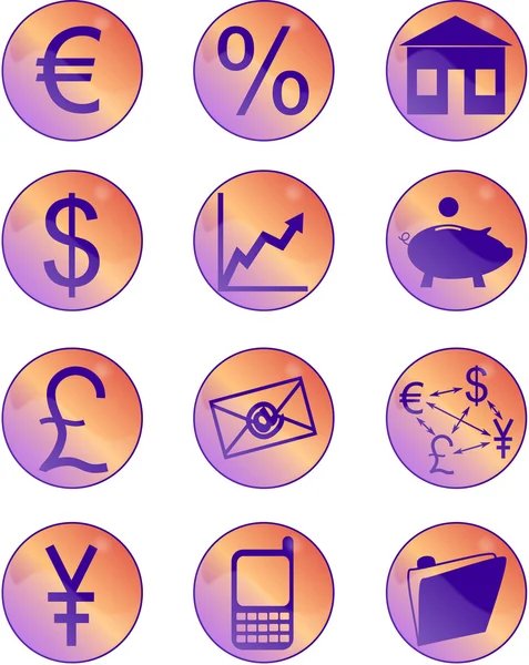 Iconos financieros y logotipos Ilustraciones De Stock Sin Royalties Gratis