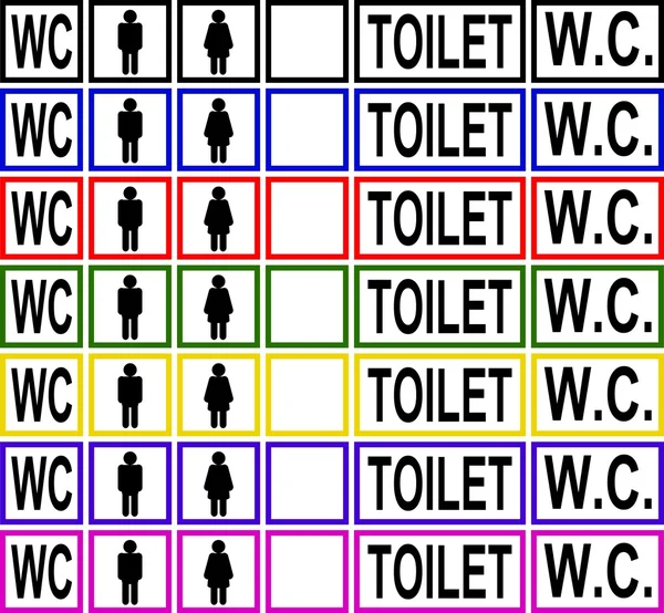 WC, toaleta symbole i znaki — Wektor stockowy