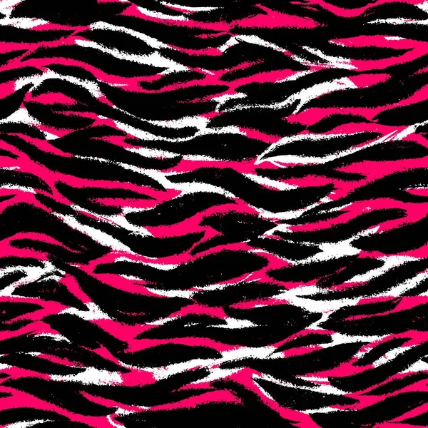 Naadloos patroon. Paarse en zwarte strepen onder de tijger. — Stockvector