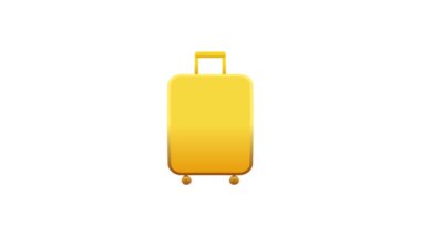 Torba simgesi, döngü sıkma hareketinde beyaz ekranda izole edildi. Paketleme, tatil ve seyahat için sembol.
