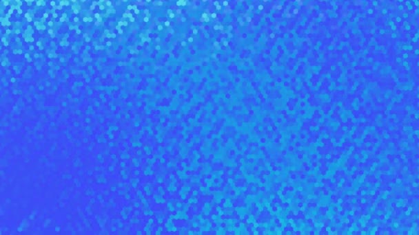Modré Neonové Pozadí Kapalných Vlnách Šestiúhelníkovými Tvary Smyčcové Pozadí Textura — Stock video