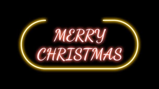 Merry Christmas Word Rotating Golden Bright Line Seamless Background Merry — Stock Video