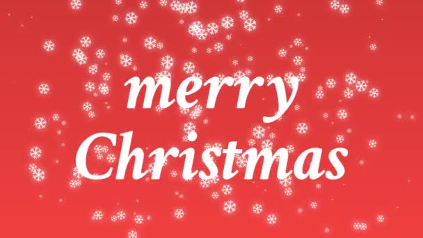 圣诞背景 红色渐变屏幕上的雪花 祝福语 庆祝语和节日快乐的视频编辑 祝你圣诞快乐 — 图库视频影像