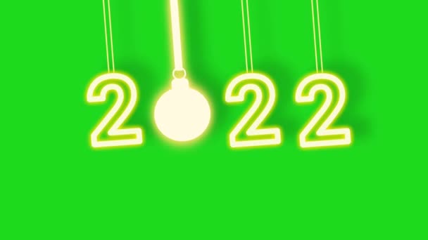 Nuovo Anno 2022 Oscillante Luce Dorata Brillante Luminosa Con Campanello — Video Stock