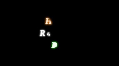 Üç dakika içinde Cumhuriyet Günü 'nde mutlu cümleler. Siyah arkaplanda izole edilmiş yazı hareketi animasyonuna sahip Hint bayrağı rengi.