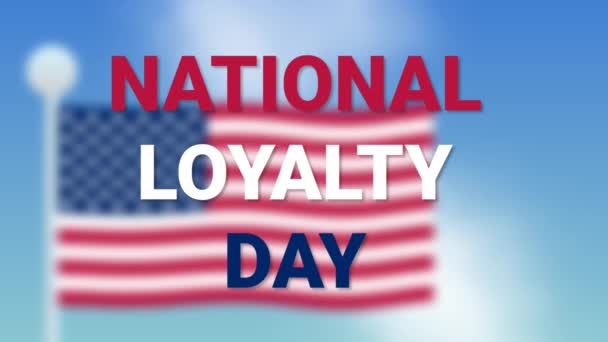 National Loyalty Day Hendwriting Motion Animation Isolated Usa Flag Waving — Stock video