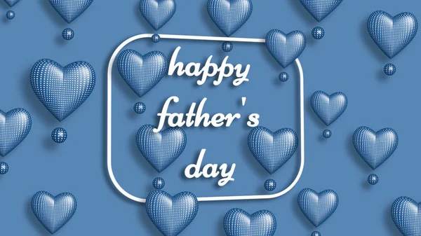 Vaderdag Ruimtelijke Achtergrond Met Blauw Gestippeld Hart Mooie Beweging Illustratie — Stockfoto