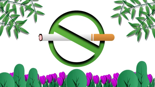 Přestat Kouřit Singh Listy Květinami — Stock fotografie