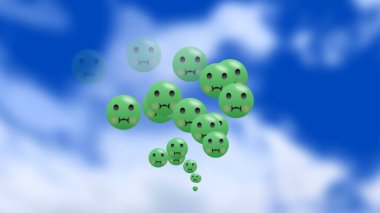 Sosyal medya animasyon videosuna kusan emoji gönderiliyor.