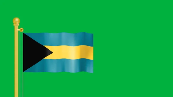 National Flag Bahamas Isolated Green Screen Seamless Smooth Fabric Waving — Fotografia de Stock