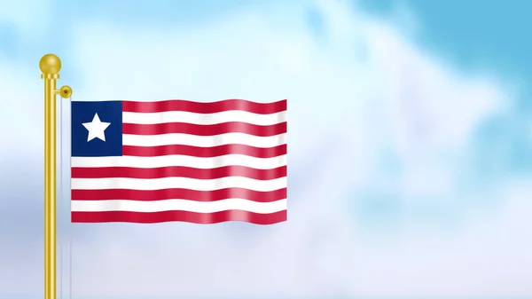 Liberia Flag Waving Sky Illustration Concept Celebrating National Holidays —  Fotos de Stock