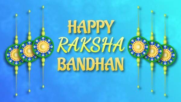 Boldog Rakshabandhan Szó Elszigetelt Kék Alapon Rakhi Zenekar Fesztivál Indiában — Stock Fotó