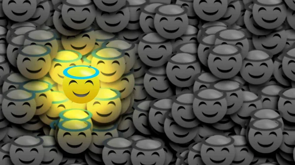 Gute Pearson Emojis Isoliert Auf Wenig Verschwommenen Schwarz Weiß Emojis — Stockfoto