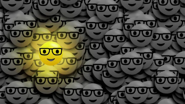 Fényes Arany Fény Elszigetelt Fekete Fehér Sötét Elmosódott Emoji Közösségi — Stock Fotó