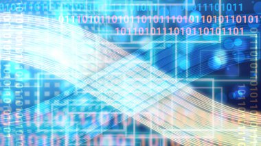 veri, internet, teknoloji ve veritabanı için mavi dijital arkaplan resimleme.