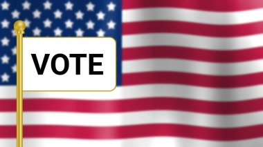 Bulanık Amerikan bayrağında Amerika 'ya oy verin.