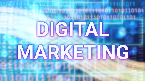 digital marketing word isolated on blur background. concept for new trend of business.