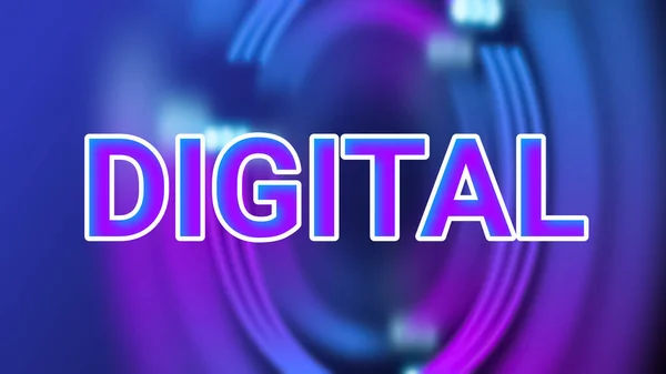 Digital Word Isolated Blur Pink Blue Colour — Stock Fotó