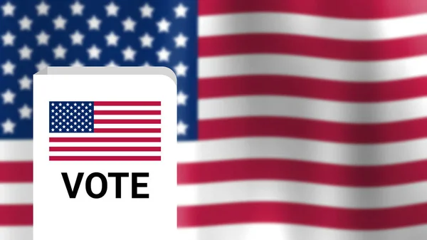 Blur American Flag Vote Box Image Election Concept Vote Necessary — Stockfoto