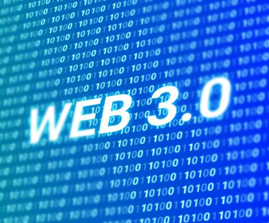 Web 3.0 3d dijital arkaplan. Yeni icat ve teknoloji konsepti.