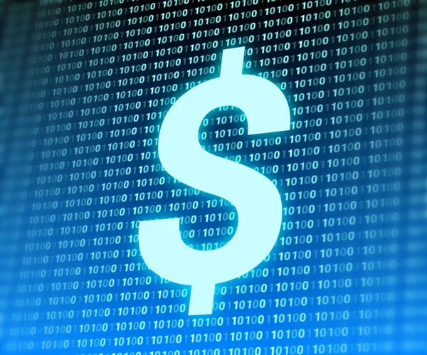 blue dollar sign isolated on digital background. new financial technology and dollar rate in global market.
