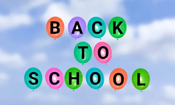 Back School Word Baloon Blur Sky Concept Back School — Stockfoto