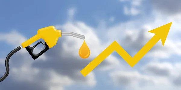 Petrol Price Hike Background Hike Icon Blur Clouds Concept Daily — Zdjęcie stockowe