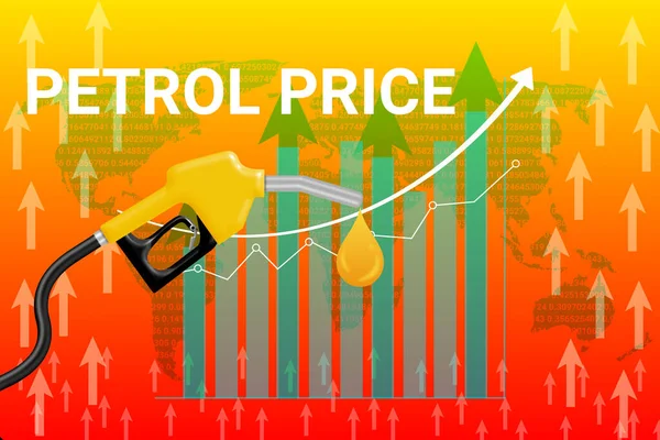 Petrol Price Hike Graph Background Nozzle Expensive Gasoline World — Φωτογραφία Αρχείου