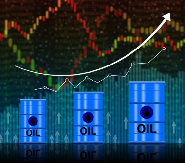 increasing oil price daily with up down graphs. concept for oil price, rate and demand.