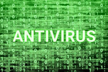 antivirus digital technology bright background with computer code. futuristic background illustration image.