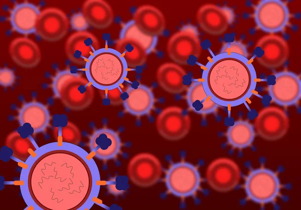 H1N1 Influenza Virus Human Body Blur Background Illustration Health Care — Stockfoto