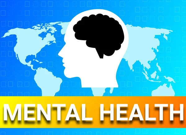 mental health care illustration image on gradient colour background. stress, depression, and psychology concept.