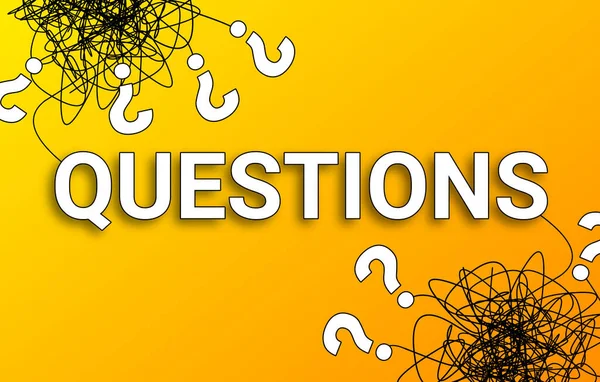 Question World Yellow Gradient Colour Question Icon Random Black Line — Stock Photo, Image
