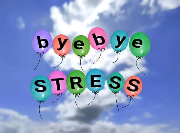 Stress Bloons Free Blur Sky Background Image Concept Mental Health — Stok fotoğraf