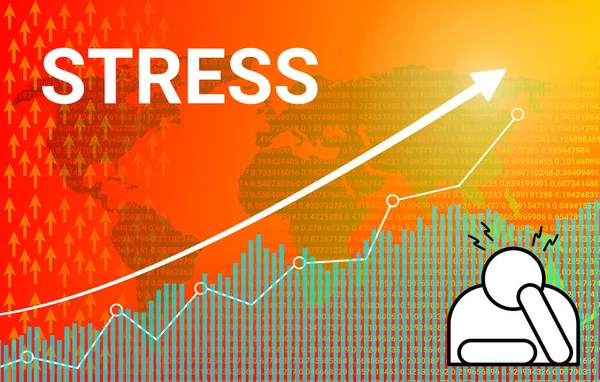 Daily Increasing Stress Case Background Graphs Numbers World Map Concept — Photo