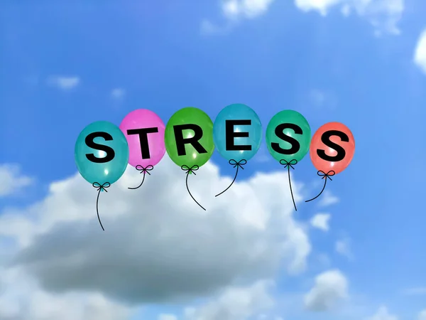 Stress Bloons Free Blur Sky Background Image Concept Mental Health — 图库照片