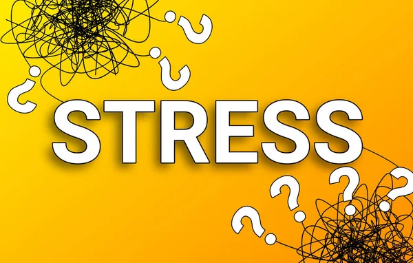 Stress World Yellow Gradient Colour Question Icon Random Black Line — Foto de Stock