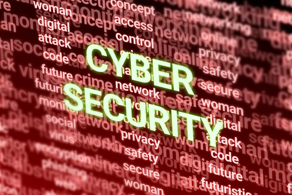 Cyber Security Word Technology Related Words Online Digital Technology Awareness — Fotografia de Stock