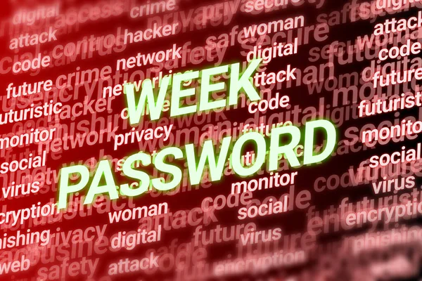 Week Password Word Technology Related Words Online Digital Technology Awareness — Fotografia de Stock