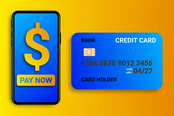 Pay Dollars Phone Credit Card Online Shopping Purchases Bills Service — Stock Photo, Image