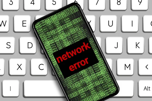 Network Error Word Hacker Icon Mobile Phone Digital Code Numbers —  Fotos de Stock