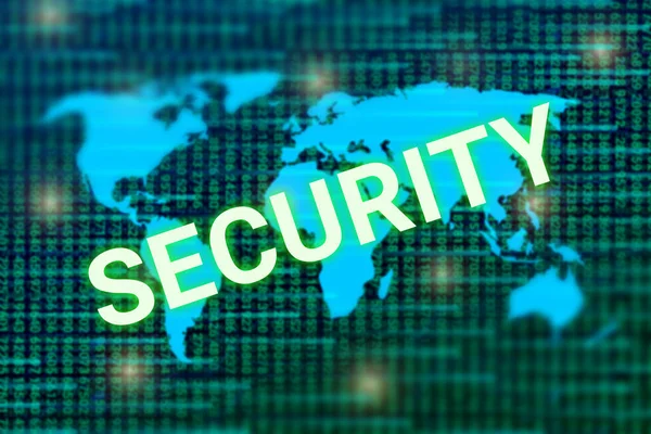 Security World Isolated World Map Spotted Light Background Digital Security — Fotografia de Stock