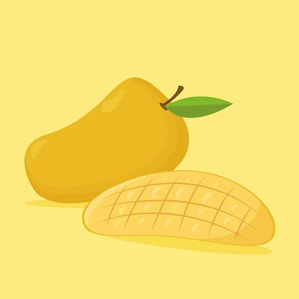 Illustration Vector Design Fresh Mango Fruit — Stock Vector