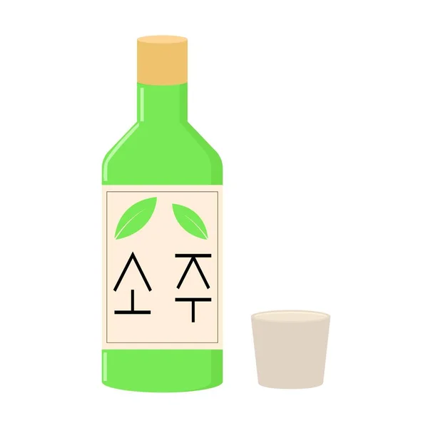 Εικονογράφηση Διάνυσμα Σχεδιασμό Του Soju Ποτό — Διανυσματικό Αρχείο