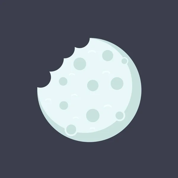 Illustration Vector Design Cookie Moon Logo — Vetor de Stock