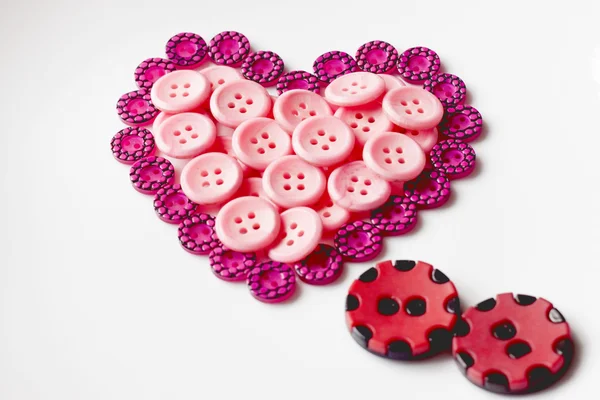 Buttons in shape of heart — Stock Photo, Image